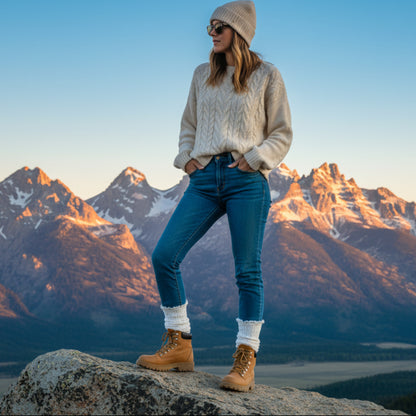 best cotton made in USA white lace ankle boot socks for women, classic styles by Catherine Cole