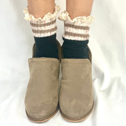 WINTER  striped walking socks - black