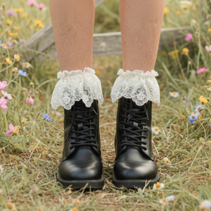 long lace ankle socks for soft girl cottagecore 90's style by Catherine Cole
