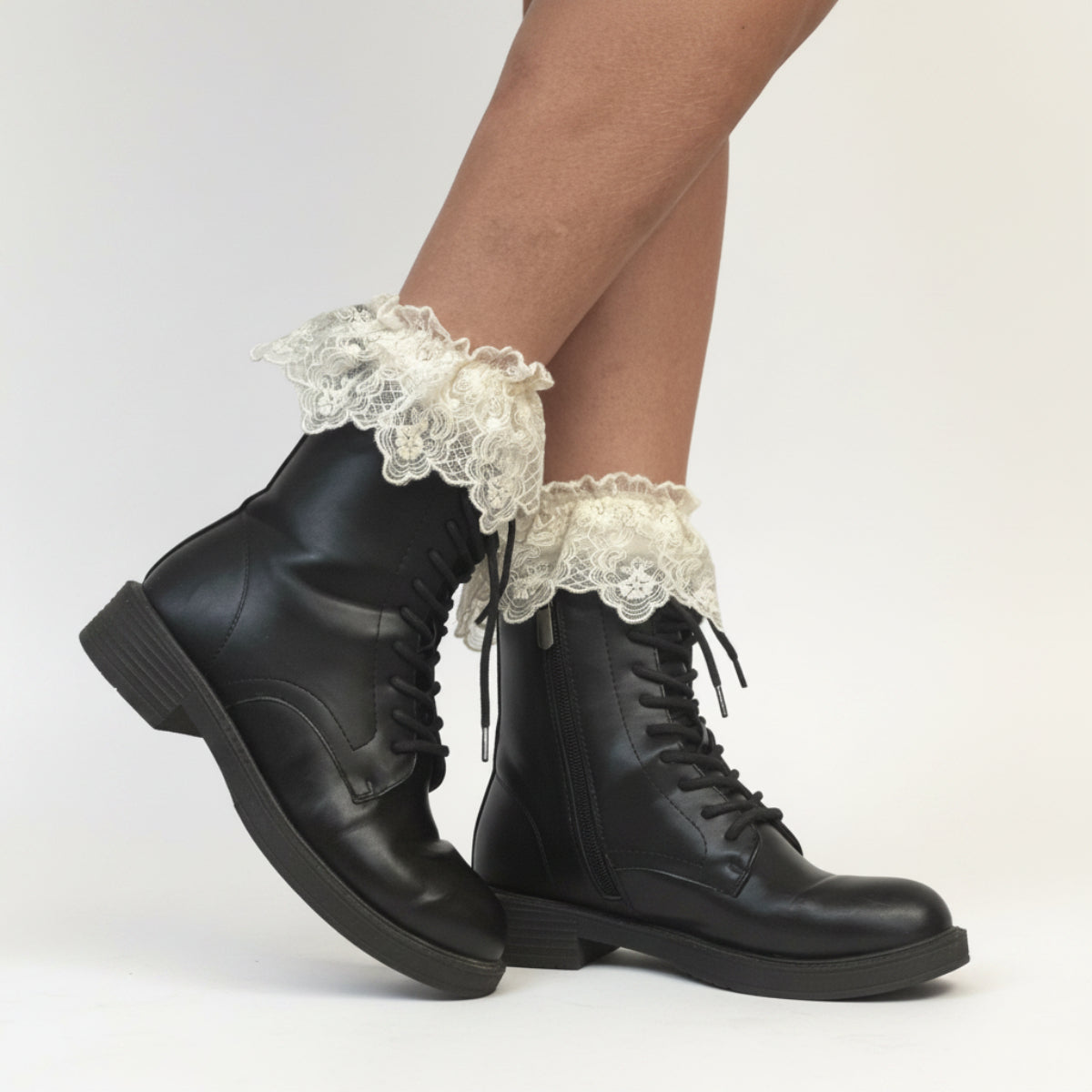 cute lace coquette socks for short boots by Catherine Cole
