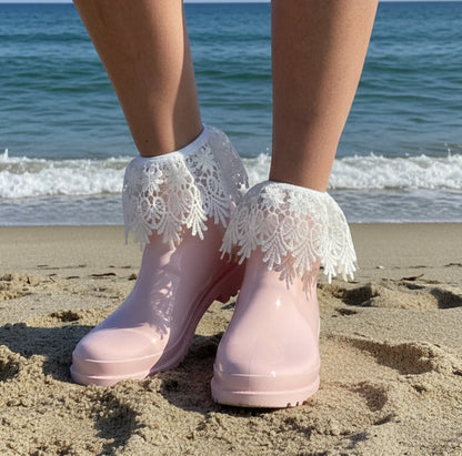 lace ruffle socks for boots coquette style