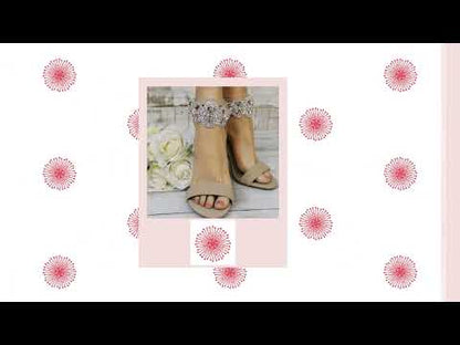 RHINESTONE Bridal Ankle Bracelets - Handcrafted Silver Wedding Jewelry