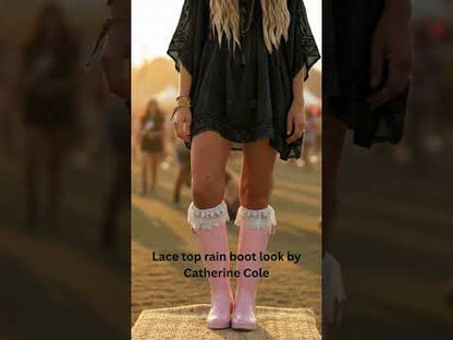 Signature Tall Lace Boot Sock in Black