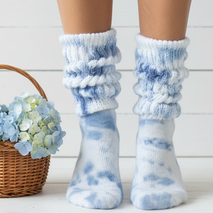 ULTIMATE Cotton Slouch Socks Women's - Tie Dye Chambray