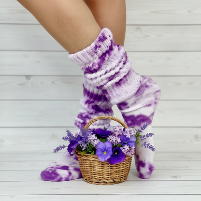 ULTIMATE Cotton Slouch Socks Women's - Tie Dye Purple