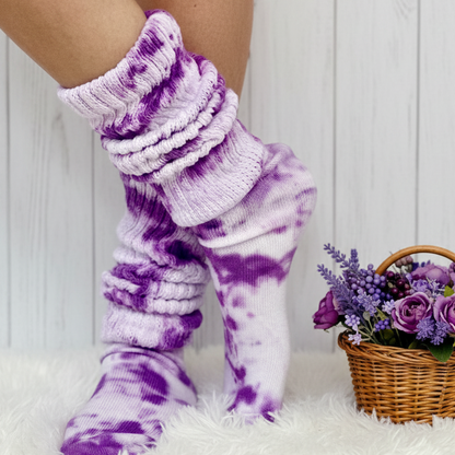 ULTIMATE Cotton Slouch Socks Women's - Tie Dye Purple
