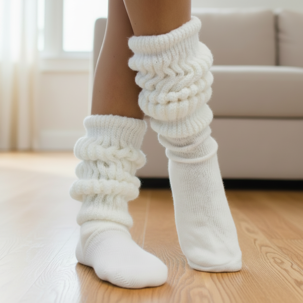 white cotton ultimate slouch socks by Catherine Cole
