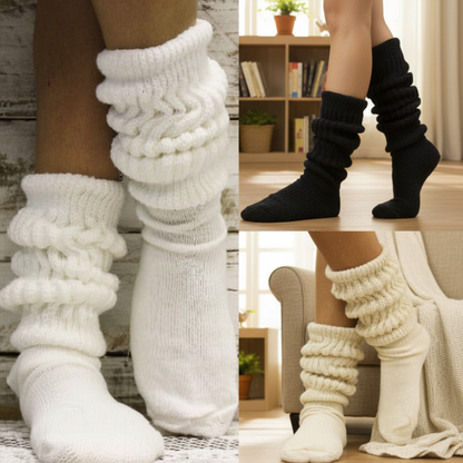 multi color 3 pairs of the best slouch socks made in America by Catherine Cole