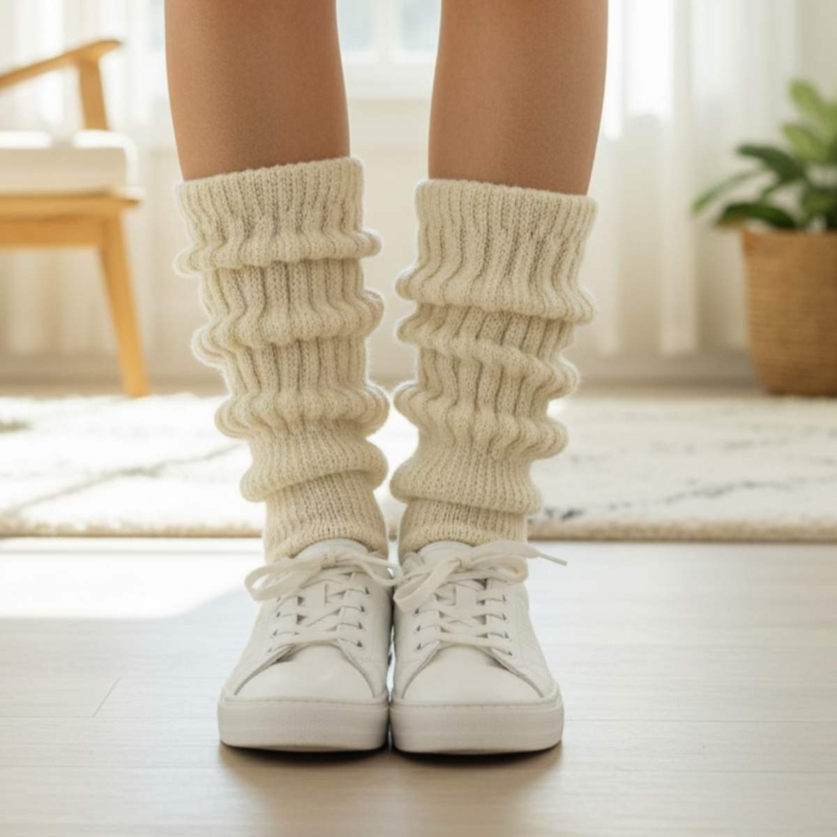 ultimate beige cottonscrunchy slouch socks best quality