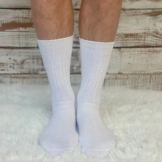 white retro cotton crew socks made in usa Catherine Cole