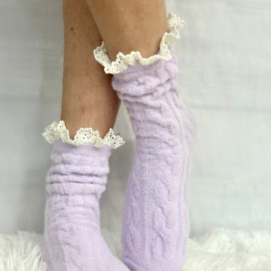 HEAVENLY ultra soft cozy lounge sock women's - lavender, slipper socks women