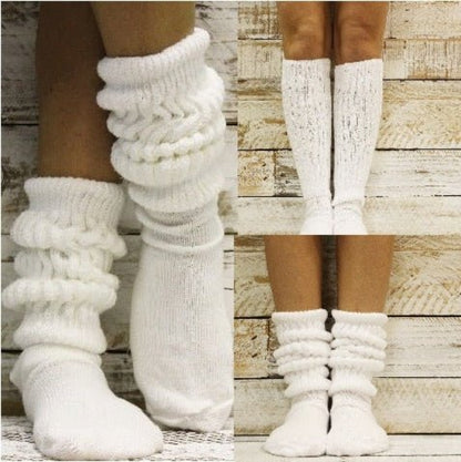 hooters white slouch srunchie socks women, bundle 3 pairs of white socks, athletic socks white, Catherine Cole signature socks made in usa