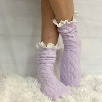 HEAVENLY ultra soft cozy lounge sock women's - lavender, slipper socks women