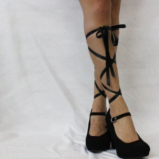 ballerina ribbon lace up sock flats - Catherine Cole , lace socks women's best quality near me.