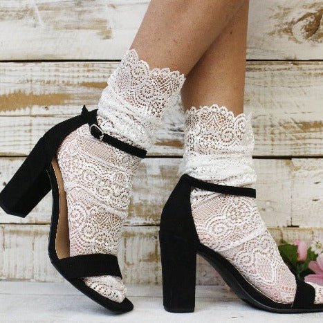 lace socks with heels, white lace bridal socks bride wedding - Catherine Cole , lace socks with heels outfit, ladies ruffle socks