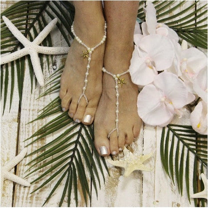 starfish barefoot sandals - starfish foot jewelry - starfish footless sandals - women's