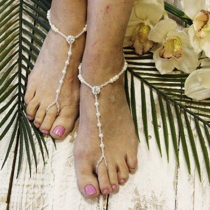 ELEGANCE  wedding barefoot sandals - bridal footless sandals women - barefoot sandals near me, amazon sandals.