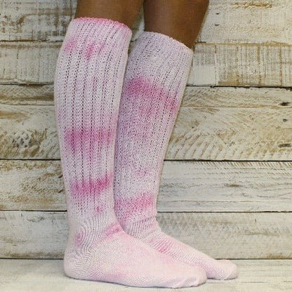 hooters socks tie dyed pink diy cute  cotton best quality - Catheirne Cole Atelier,  women's tie-dyed hosiery diy, larger foot adult men's