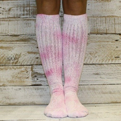 Cloud Scrunch Socks, Hooter's slouch socks pink tie dye hooters  cotton thick slouchy - Catherine Cole Atelier