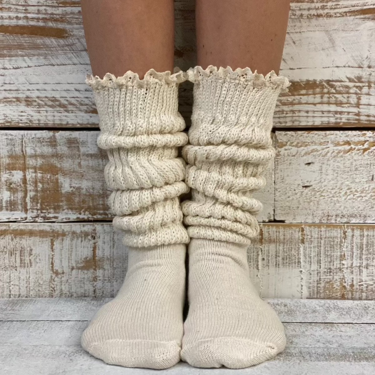 Hooters slouch socks hosiery cotton 90's quality socks thick beige cotton lace slouch socks women , Catherine Cole 