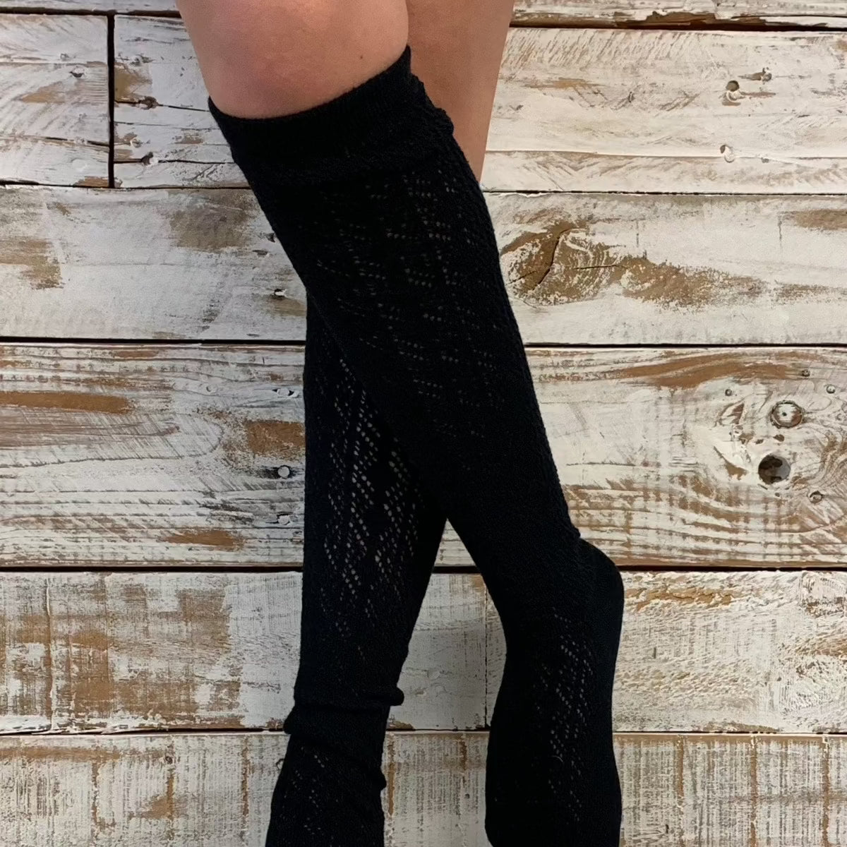 Dolls black tall crochet knee socks for women, Catherine Cole ~ Atelier, tall knee socks for women's best quality near me