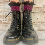 Catherine Cole ~ Atelier Inspired fashion since 1991 Couture socks and foot jewelry, Organic magenta / black super soft sock for women - Made in USA