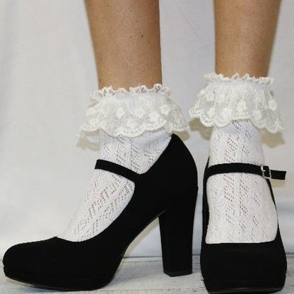 fun cute baby doll lacy ankle socks, ruffles white ankle socks women’s 