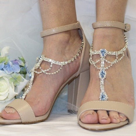 Bride foot jewelry wedding rhinestone etsy custom blue  - barefoot sandals Amazon, near me best quality