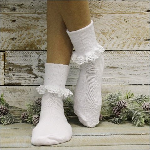 BOBBY  lace socks  - cute lace golf socks designer fashion   - Catherine Cole Atelier - quality USA made socks women