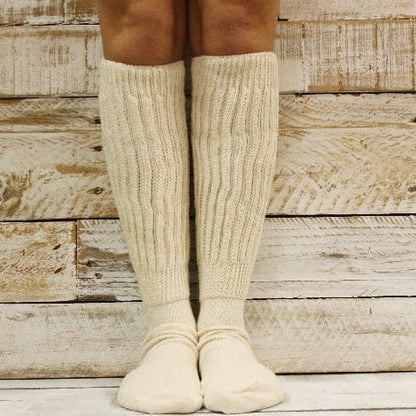 best quality cotton thick HOOTERS socks women beige ivory - Catherine Cole Atelier