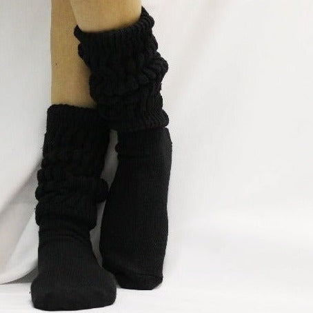 ultimate cotton slouch socks larger size women black