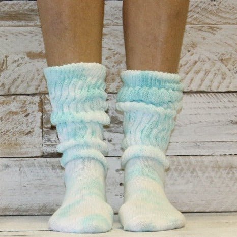 tie dye socks fun hipster custom nest slouch hooters - Catherine Cole Atelier - aqua , tie dye hooter slouch socks near me, amazon.