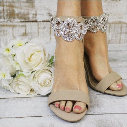 Bridal ankle bracelets - wedding shoe jewelry - wedding footless sandals women’s best quality 