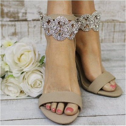 Rhinestone Bridal foot cuffs - wedding shoe fashion jewelry - best quality near me, Amazon