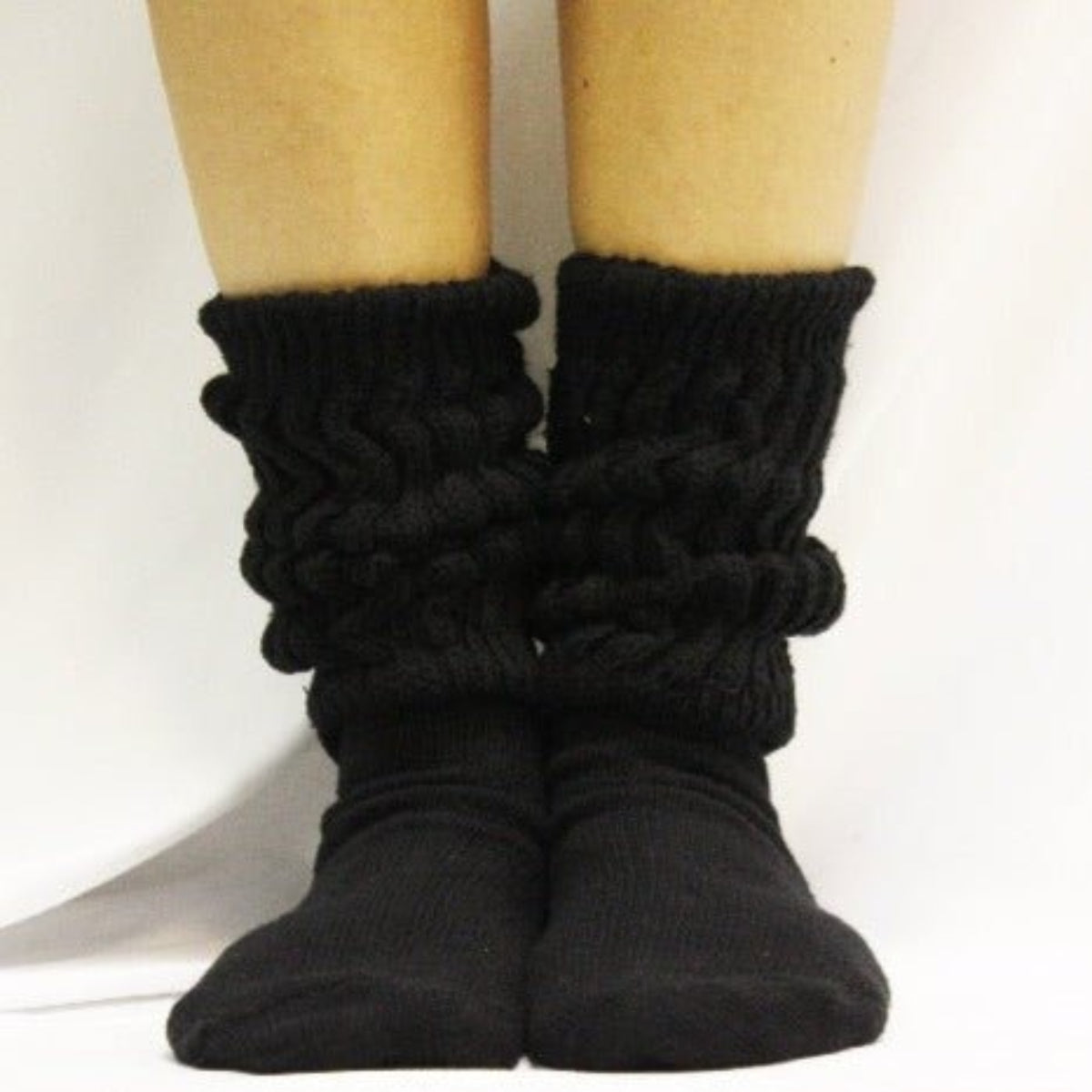 Hooters cotton slouch scrunch socks best quality CUDDLY cotton slouch socks women  - black  - Catherine Cole signature socks made in usa